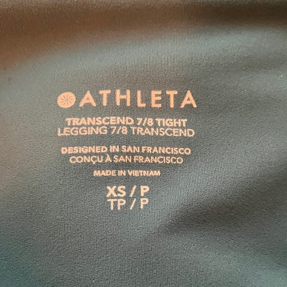 athleta transcend 7/8 Leggings in Borealis Green XS Petite - Picture 3 of 6